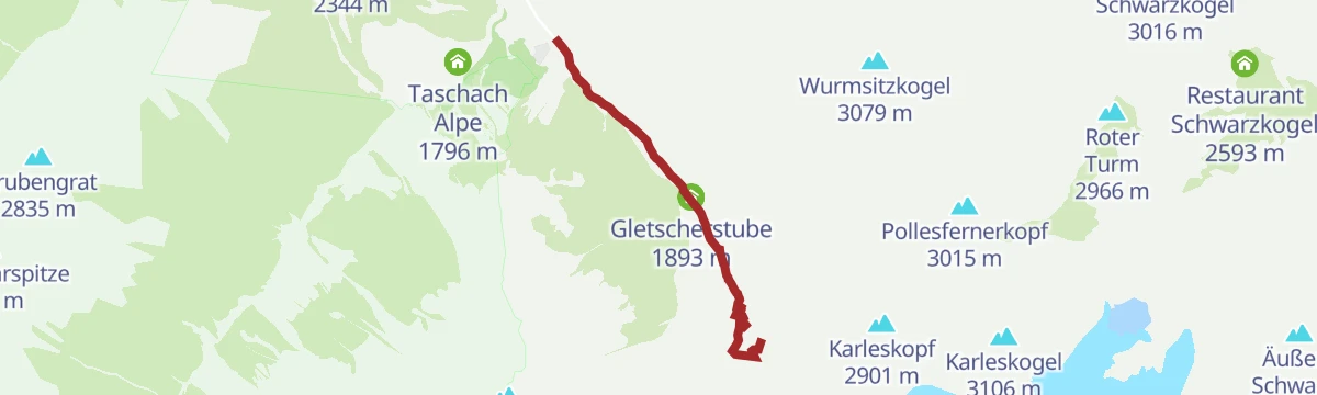 Route map: Kletterpark Pitztaler Gletscher - Steinbocksteig